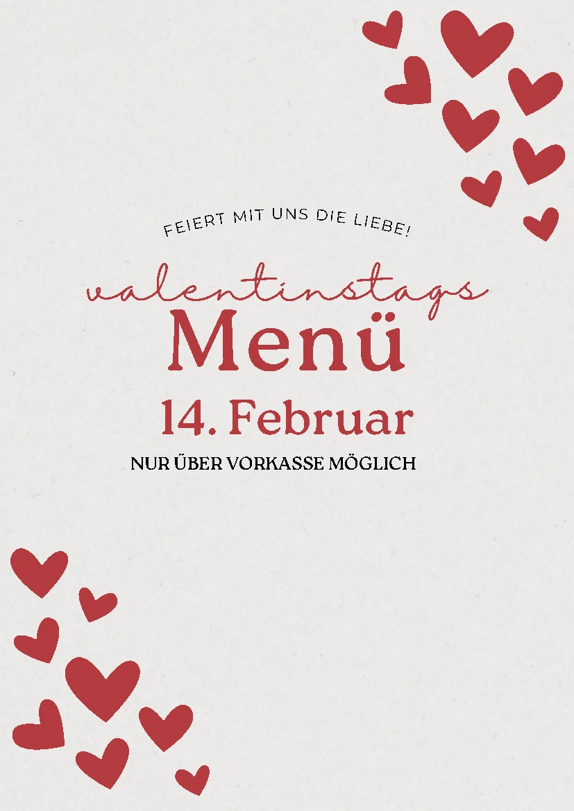 Valentinstag Menü <br>14. Februar 2026